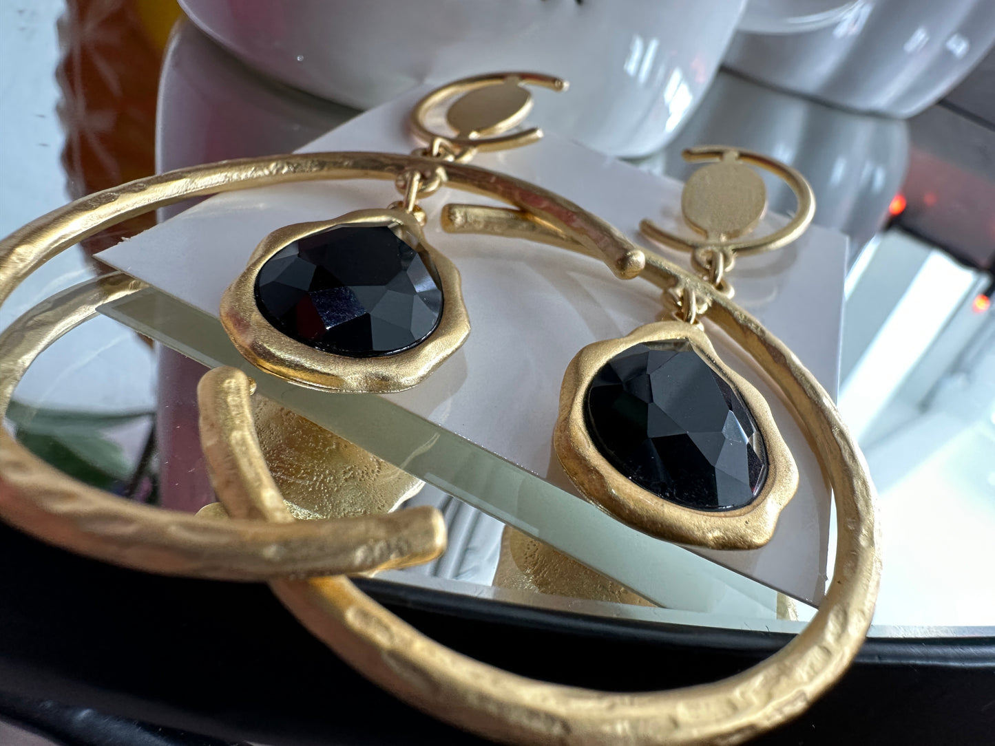 Black Stone Earrings