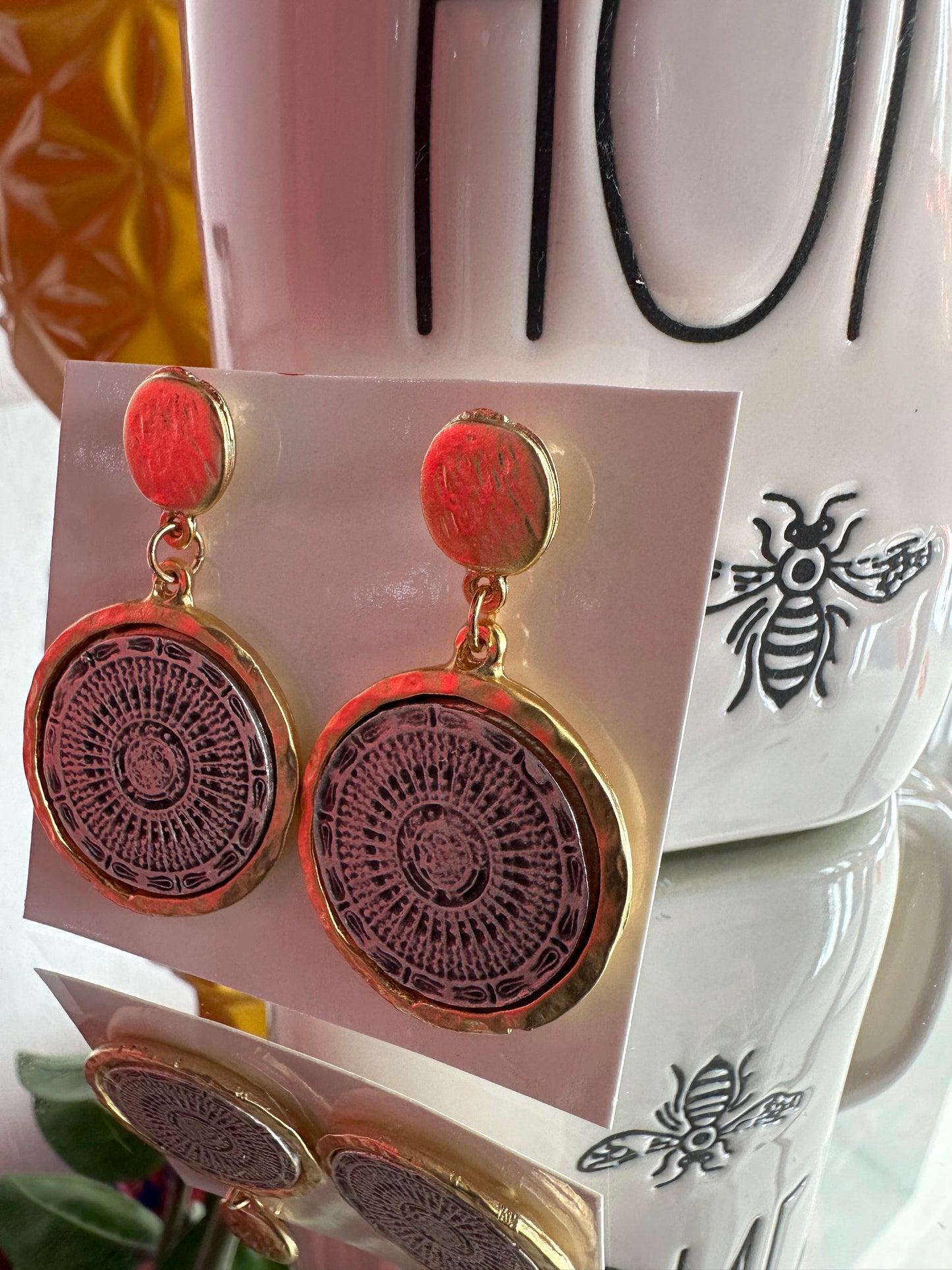 Silver and Gold Circle earrings