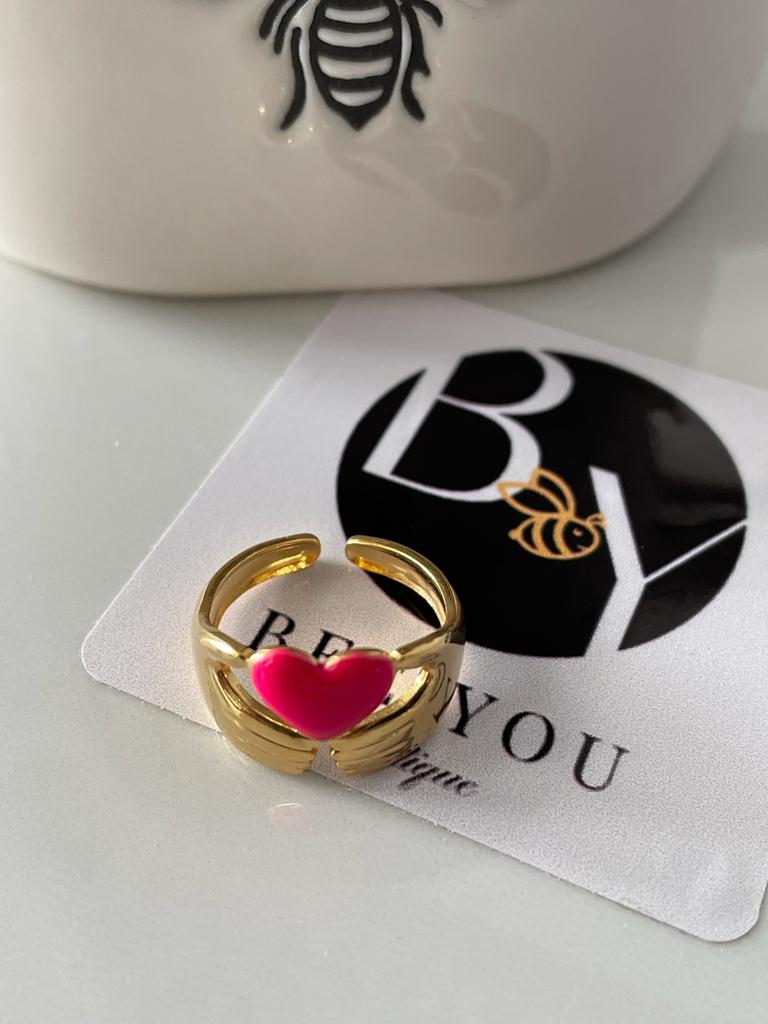 Pink GD Heart Ring