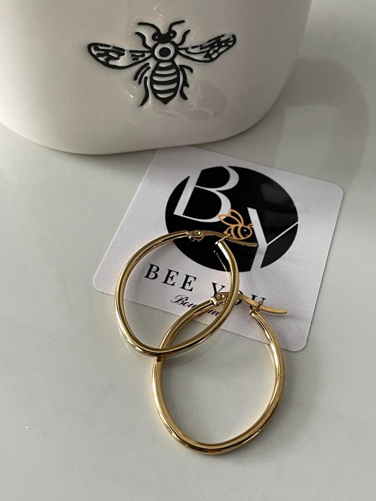 Oval GD Hoop Earring