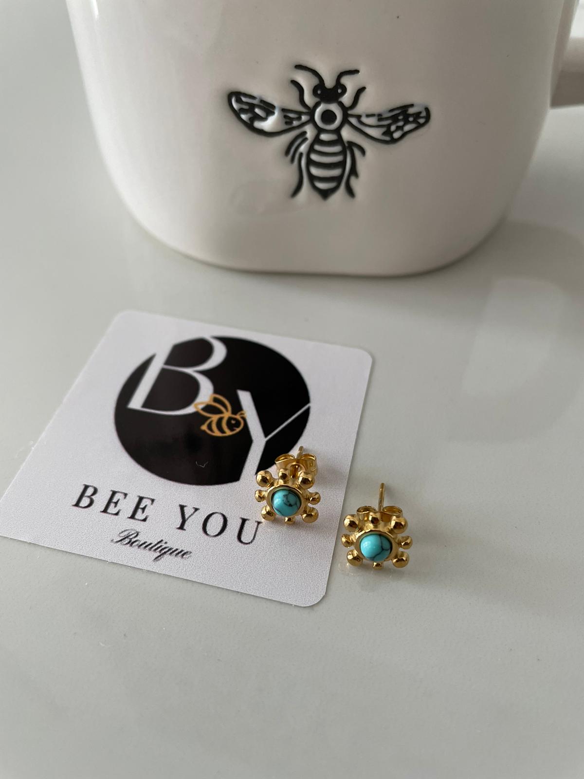 Turquoise Gold Earrings