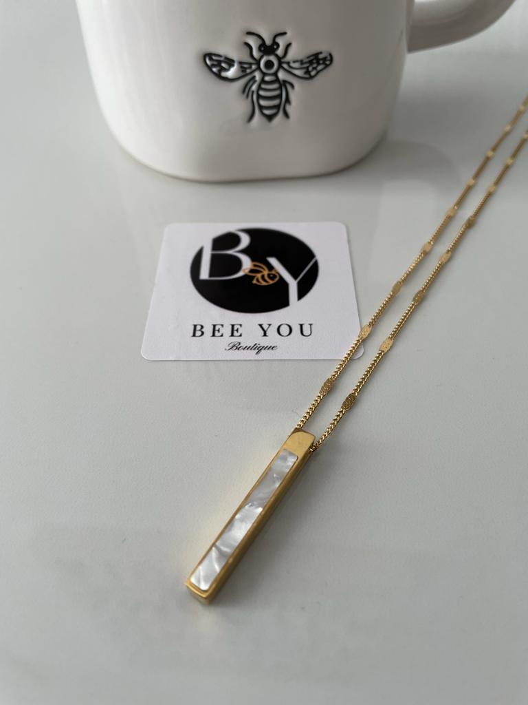 Stone Long Gold Necklace 18"