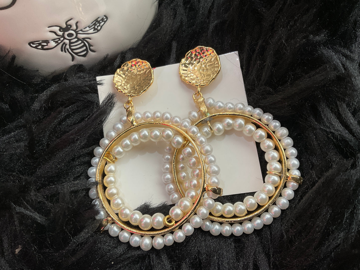 Gold Pearl Earrings
