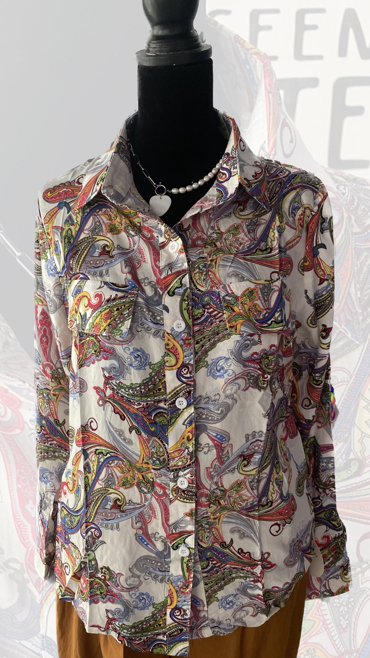 White Colorfull Blouse