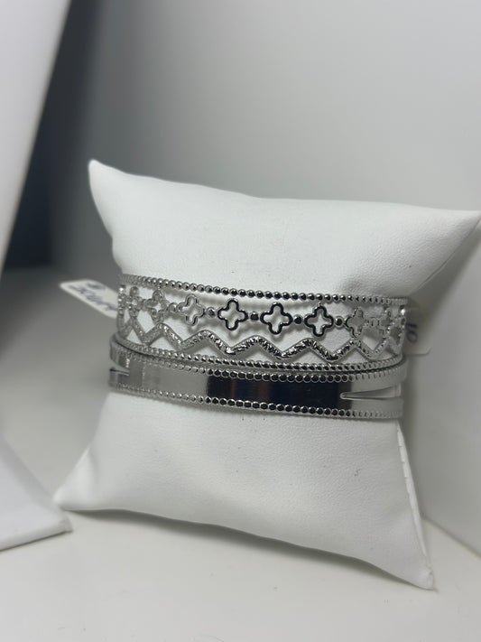 Silver wide bangle