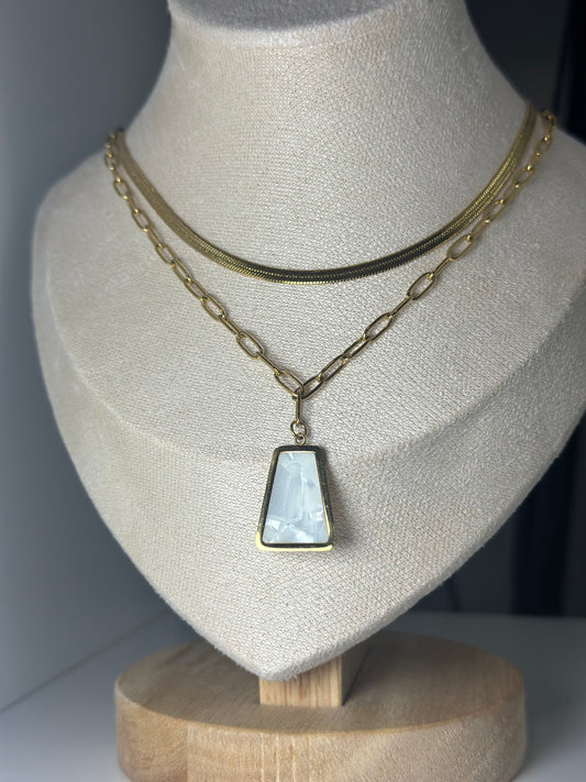 Layer Rectangular Necklace