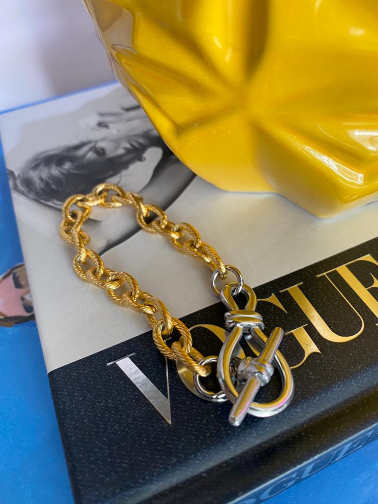 Two Tone Linked Bracelet