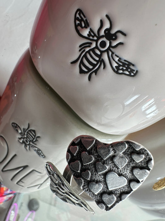 Silver Matte Heart Ring