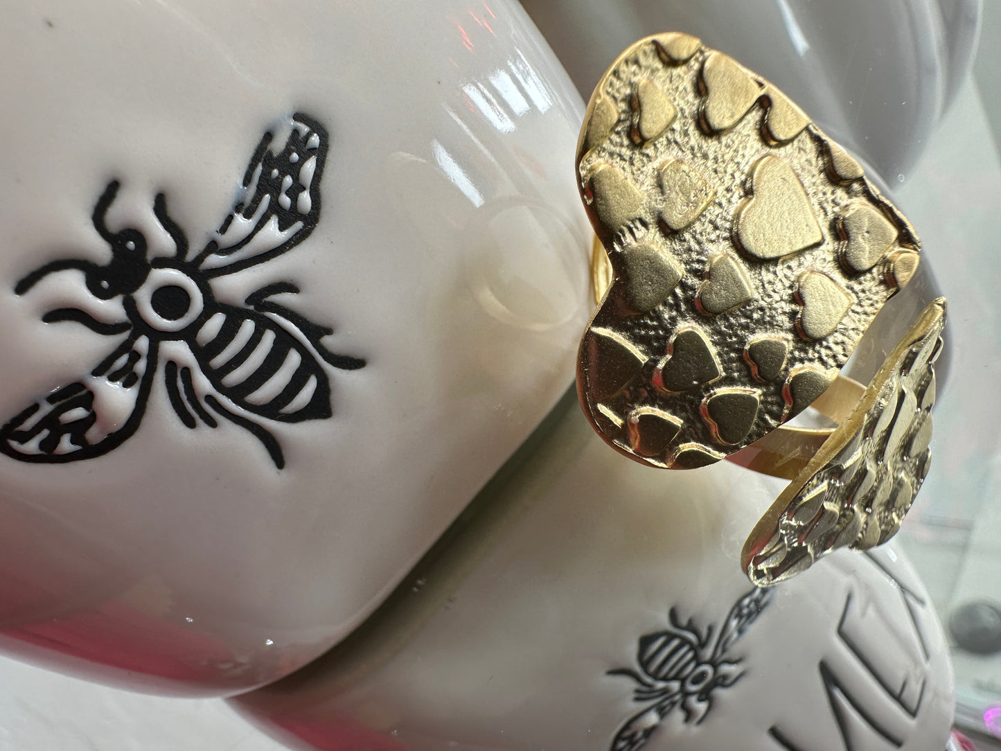 Gold Matte Heart Ring