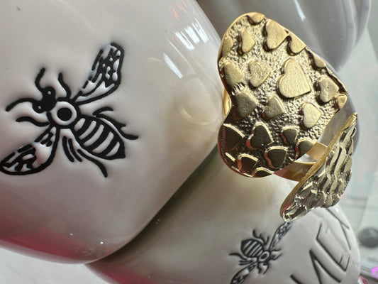 Gold Matte Heart Ring