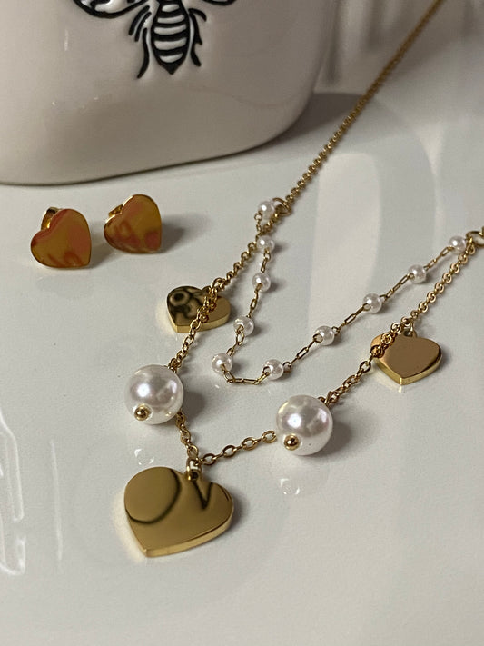 Beauty Pearl Heart Set
