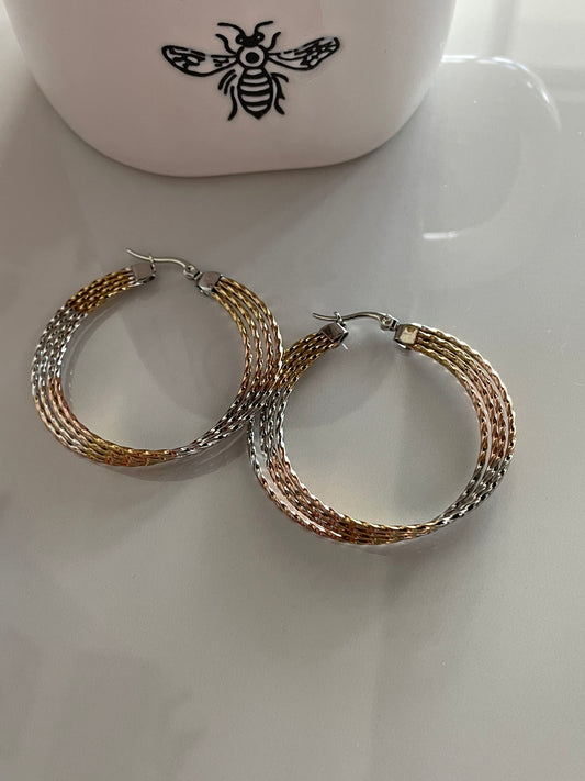 3 Color Hoop Earrings