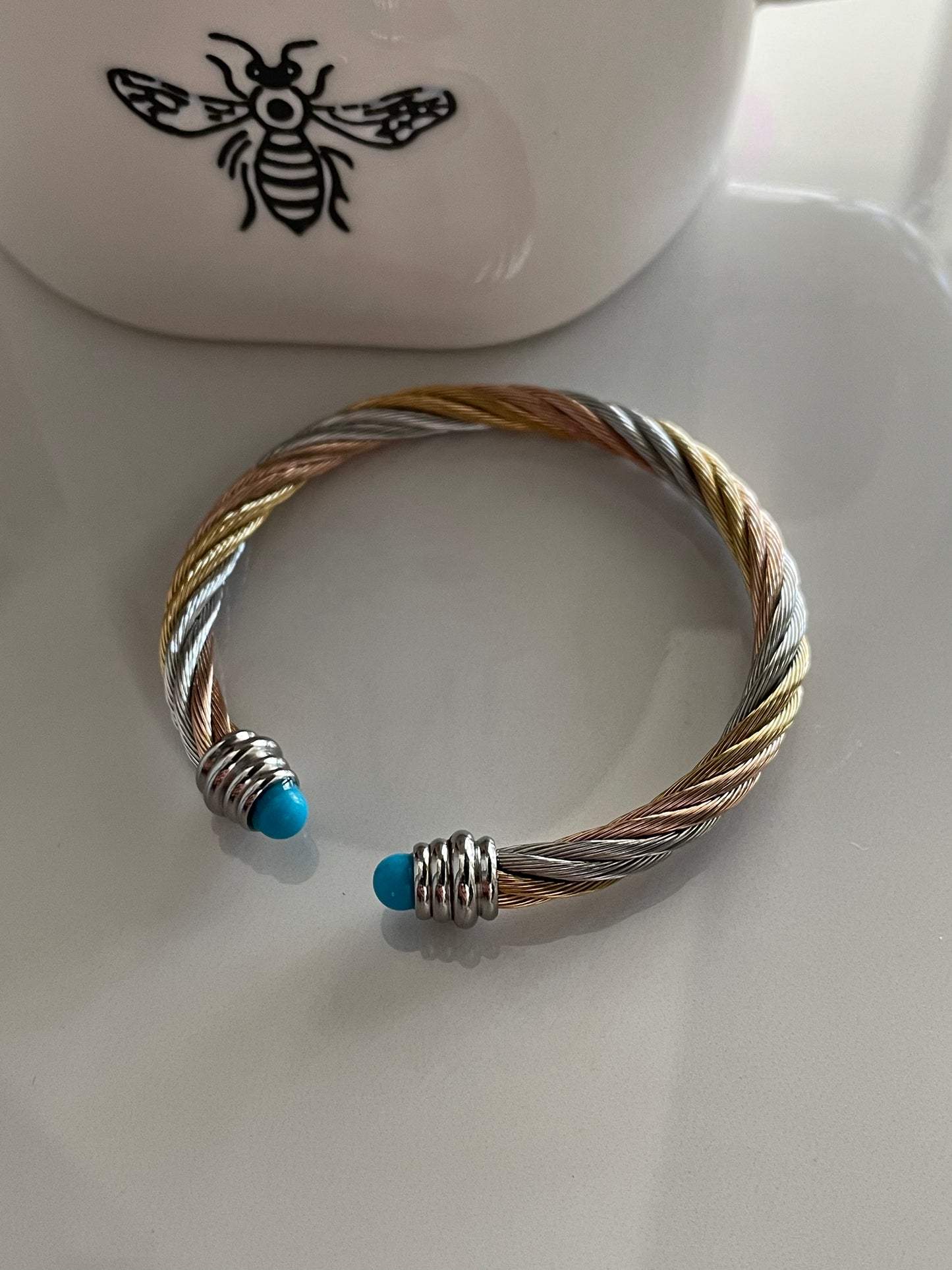 Twisted Two Tone Bangle