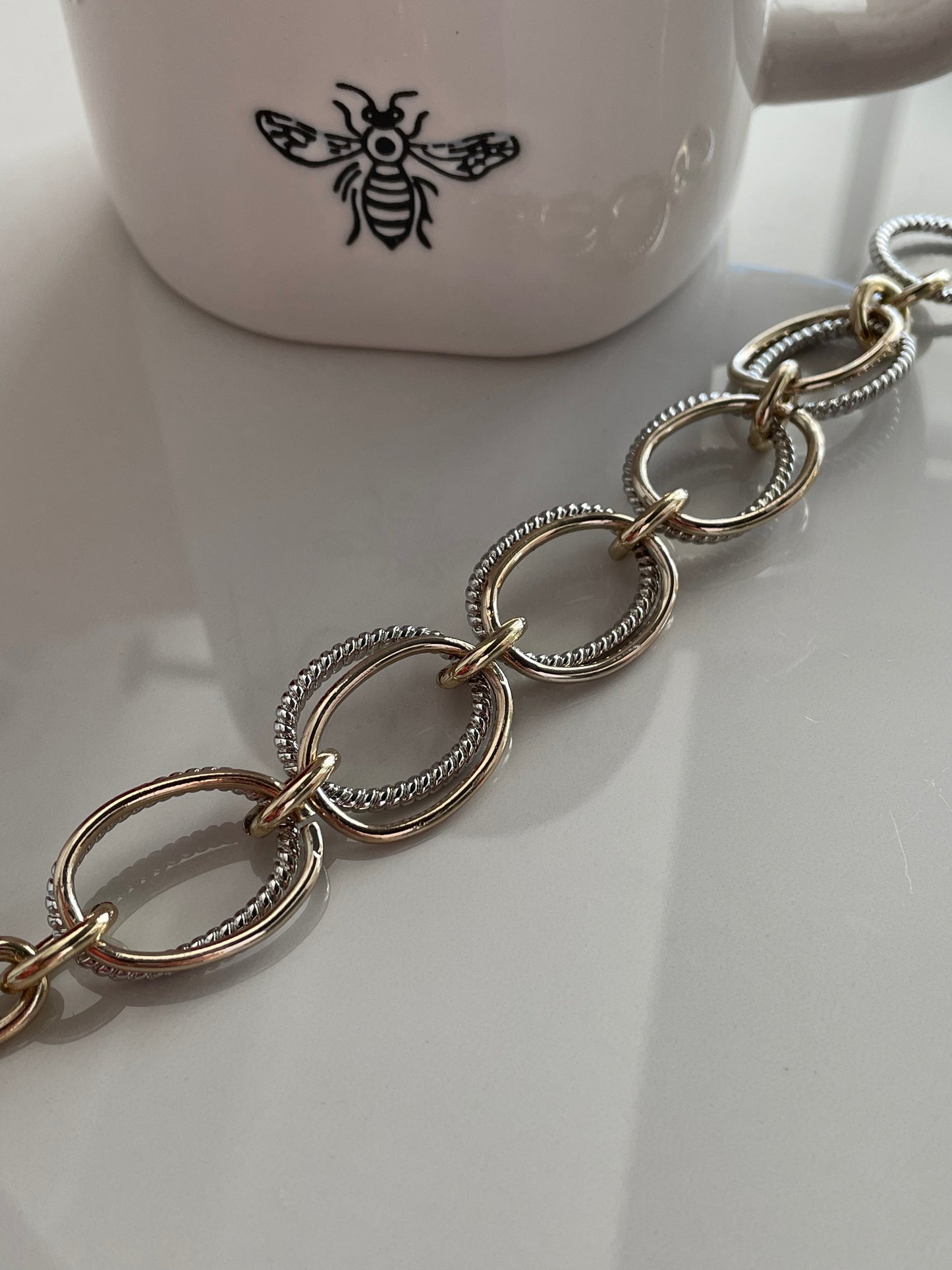 Oval Classic Two Tone Bracelet