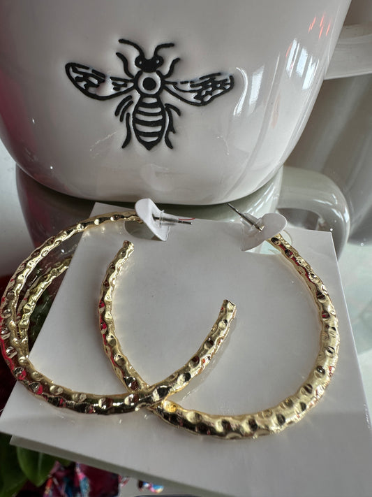 Matte Gold Hoop Earrings
