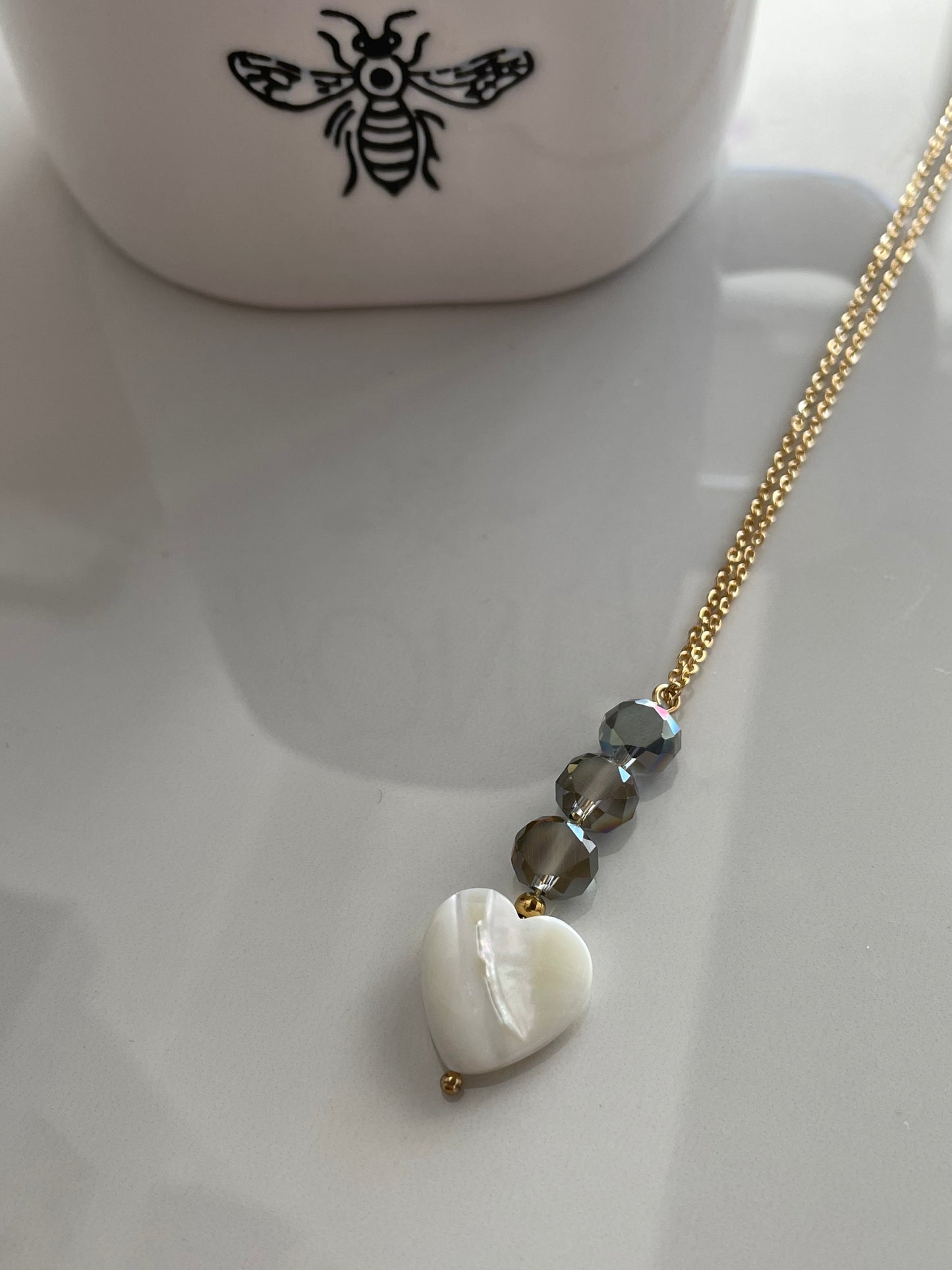 3 Stone Heart Necklace