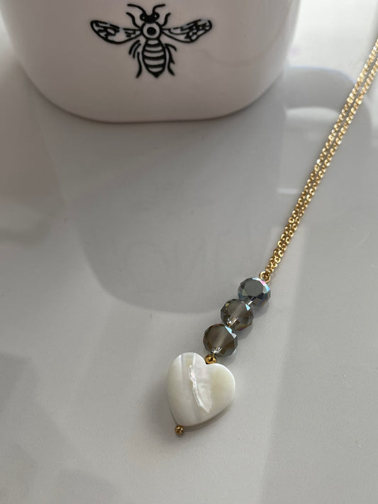 3 Stone Heart Necklace