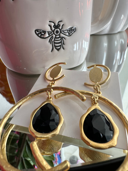 Black Stone Earrings