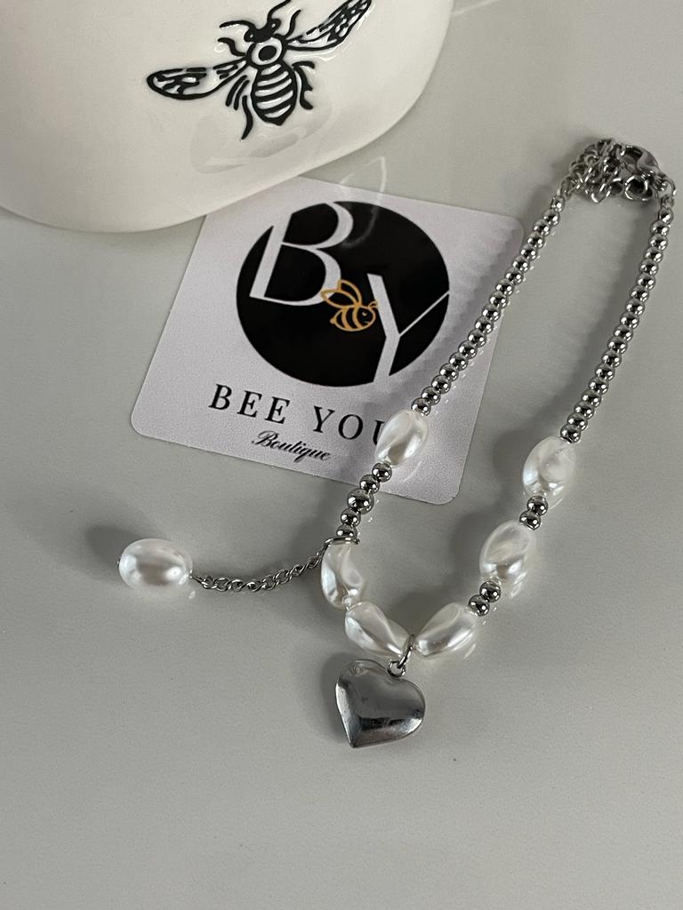 Heart Pearl Bracelet SIL