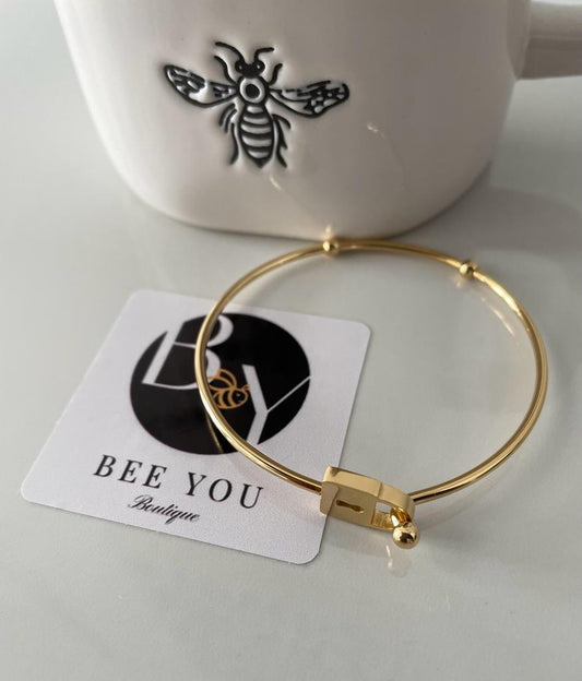 Heart Lock Gold Bracelet