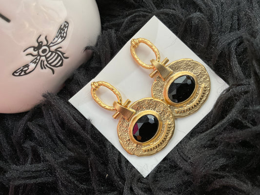 Black Stone Earrings